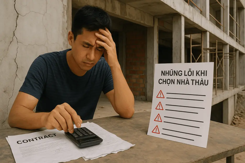Người xây nhà lo lắng vì chọn sai nhà thầu, công trình chậm tiến độ và phát sinh chi phí